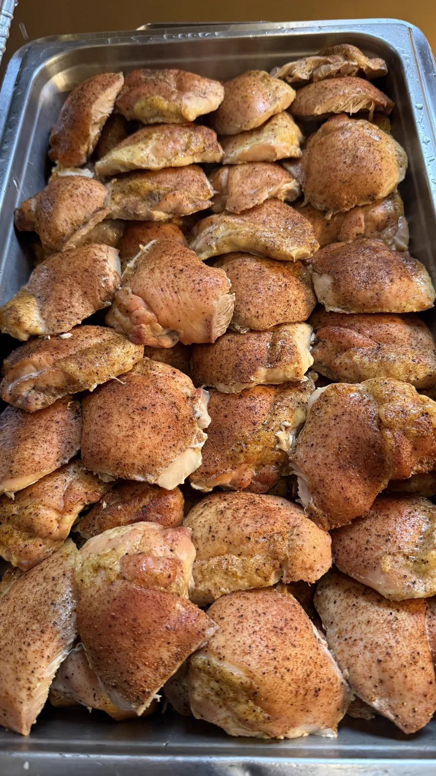 A tray of freshly baked seasoned rolls
